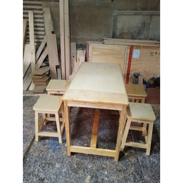 satu set meja makan kayu jati Belanda