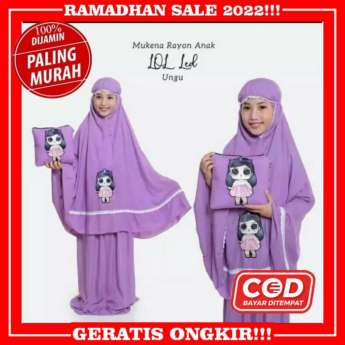 Mukena Anak Edisi Lebaran Terusan Set Sejadah Cantik Murah Bordir J4V0 Model Terbaru Sekarang Kekini