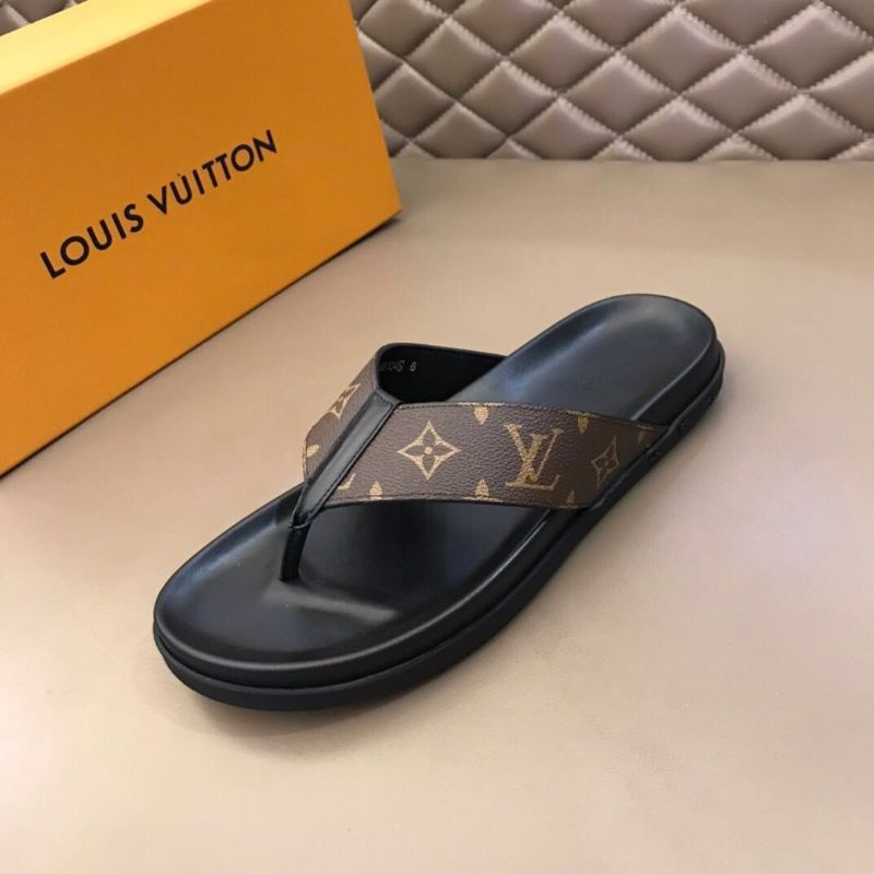 lv monogram coklat sandal jepit pria mirror quality