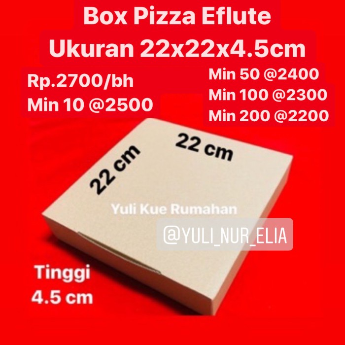 

PROMO Box Pizza Polos Bahan Eflute 22x22x4.5cm