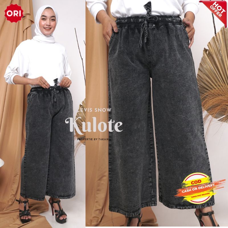 (Jumbo) Celana Levis wanita/ kulot jeans snow