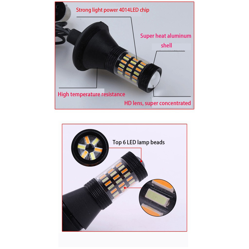 60SMD Lampu Sein LED DRL T20 1156 Dual Model