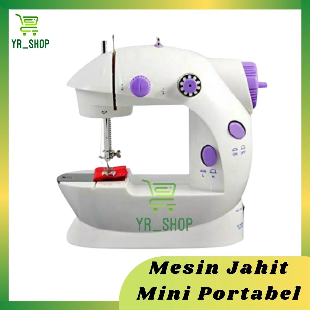 Mesin jahit portable / Mesin jahit mini type 202 ada lampunya Lengkap dengan Pedal dan adaptor2 / Me