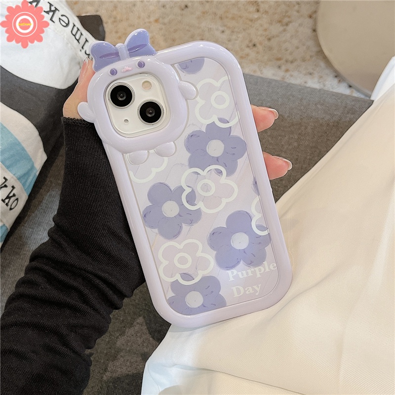 Case Desain Bunga Monster Ungu Untuk Oppo A17 A15s A57 A54 A15 A1K A7 A52 A92 A96 A76 A17K A5S A12 A3S A12E A53 A74 A95 A16K A16E 5F 616e A16s A16E A6 Az A16F 5s A6 A16F 6s Az A6