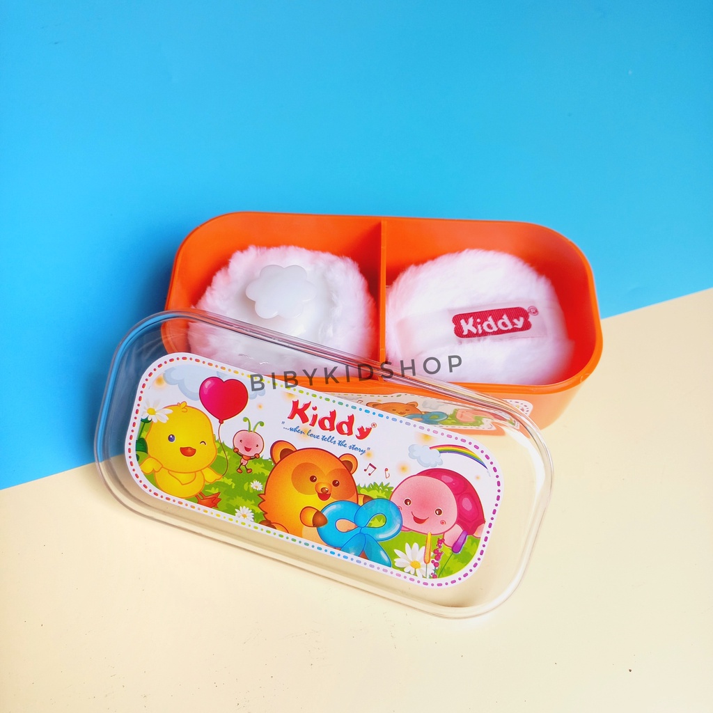 Tempat Bedak Bayi Tabur Murah 2in1 Kiddy Free Puff Perlengkapan Baby Newborn Mandi Anak Lucu