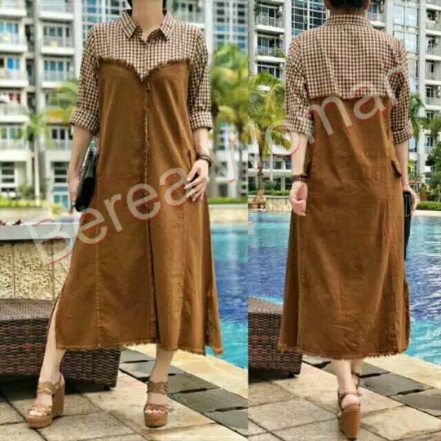 ress tunik jeans mix katun ORI BEREA WOMAN
