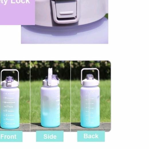 ◊ botol minum 2 liter tritan botol air minum gradasi rainbow Tupperware - Biru Sticker ♟