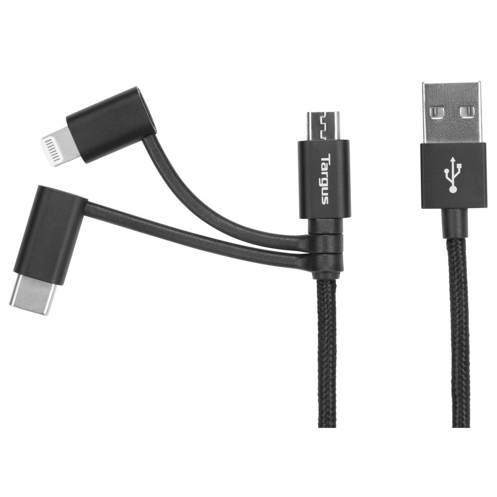 Kabel Data Targus ACC101110 3 in 1 USB A to Micro Usb USB-C Lightning