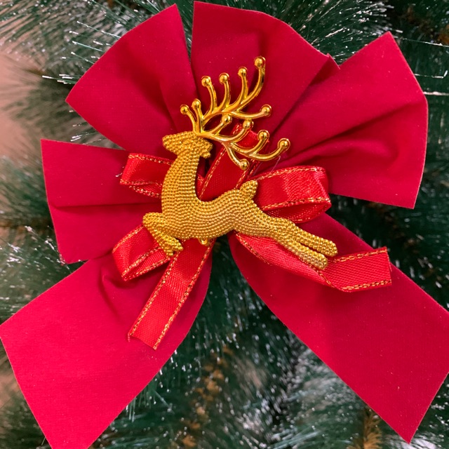 

KuriHouse pita merah natal rusa emas