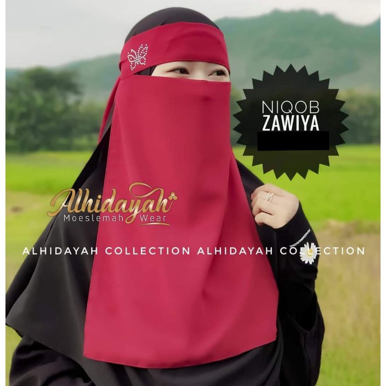 Niqab Bandana Manik Kupu Viral 2 Layer Niqob Cadar Zawiya