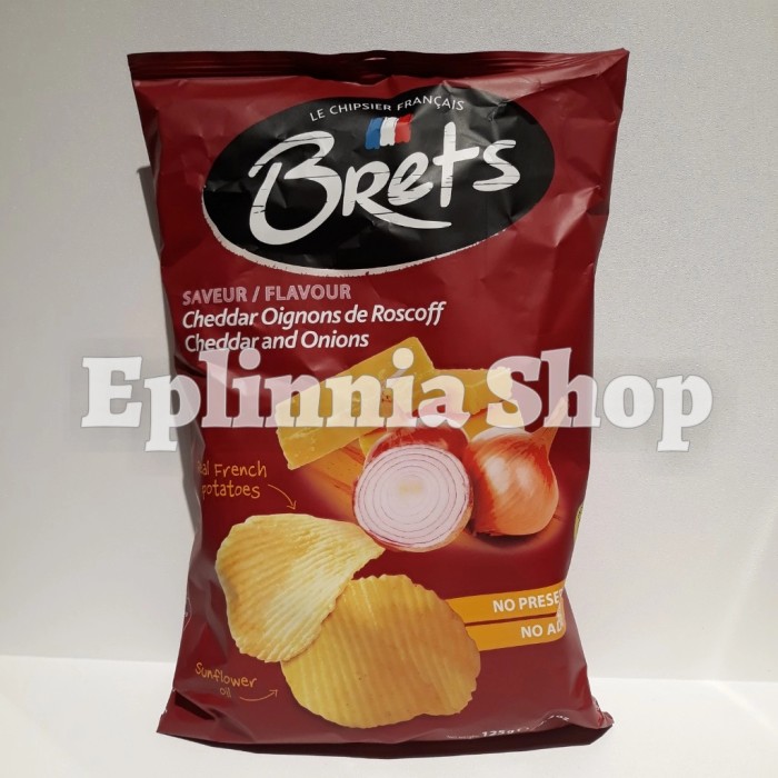 

Brets Potato Cheddar And Onions Flavour 125 gr - Keripik Kentang