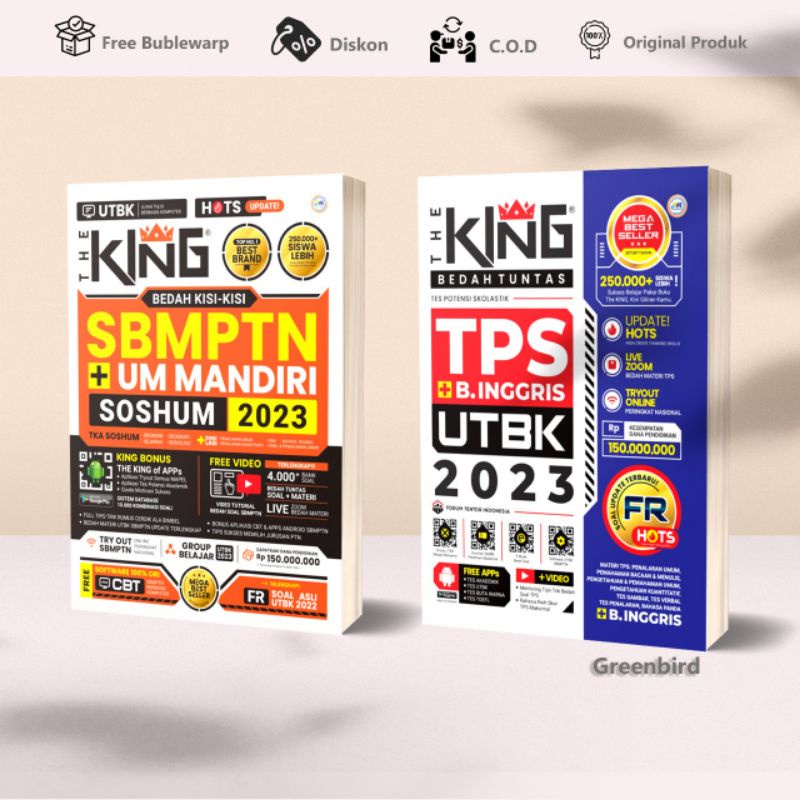 Ready Stock !! Buku Sekolah : The King Bedah Kisi-Kisi SBMPTN & UM MANDIRI Soshum 2022- 2023 + Inten