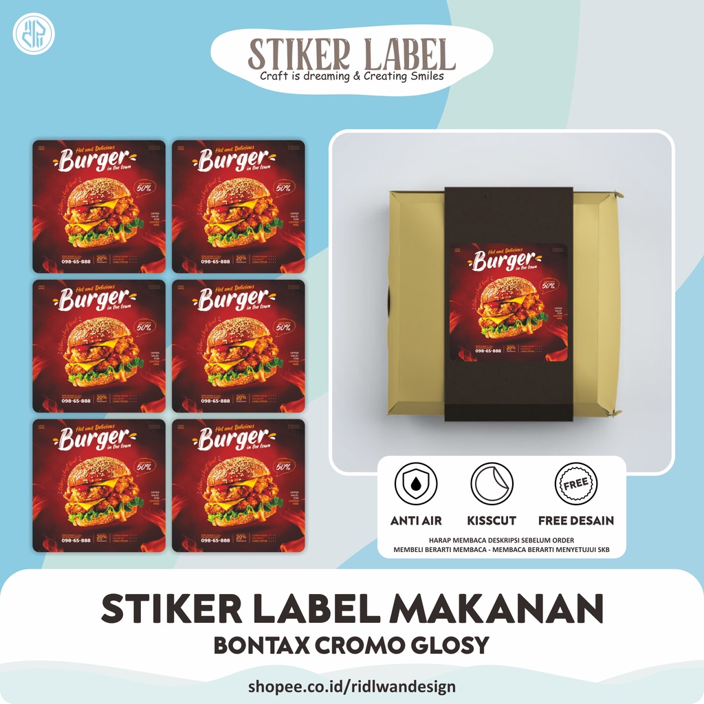 

KISSCUT BONTAX STIKER LABEL KEMASAN CUSTOM MAKANAN VARIASI KOTAK/LINGKARAN