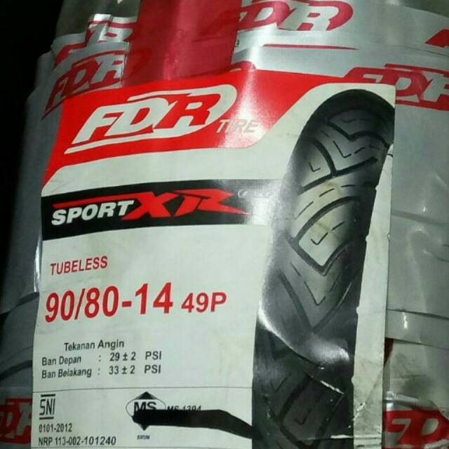 Paketan Ban FDR 90/80-14 dan 110/80-14 SportXR Tubeless