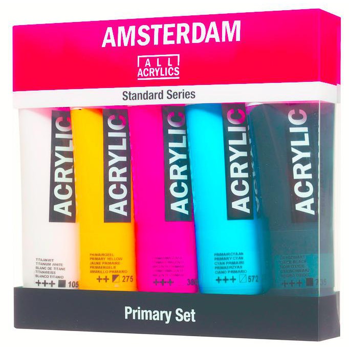 

New! Amsterdam Acrylic Stanard Series Primary Set 5 Tubes X 120 Ml Termurah