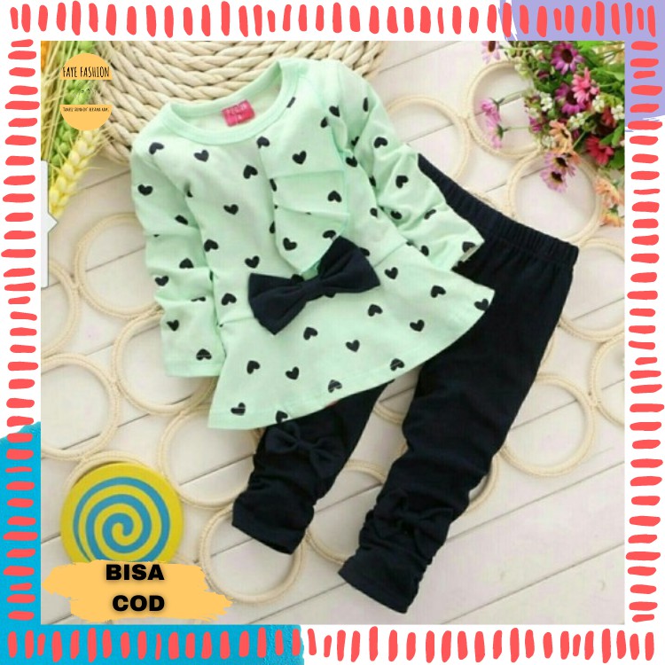 Baju Setelan Stelan Imlek Anak Cewek Anak Perempuan Casual Korea Umur 2 3 4 Tahun Tosca LOPKIDS L9