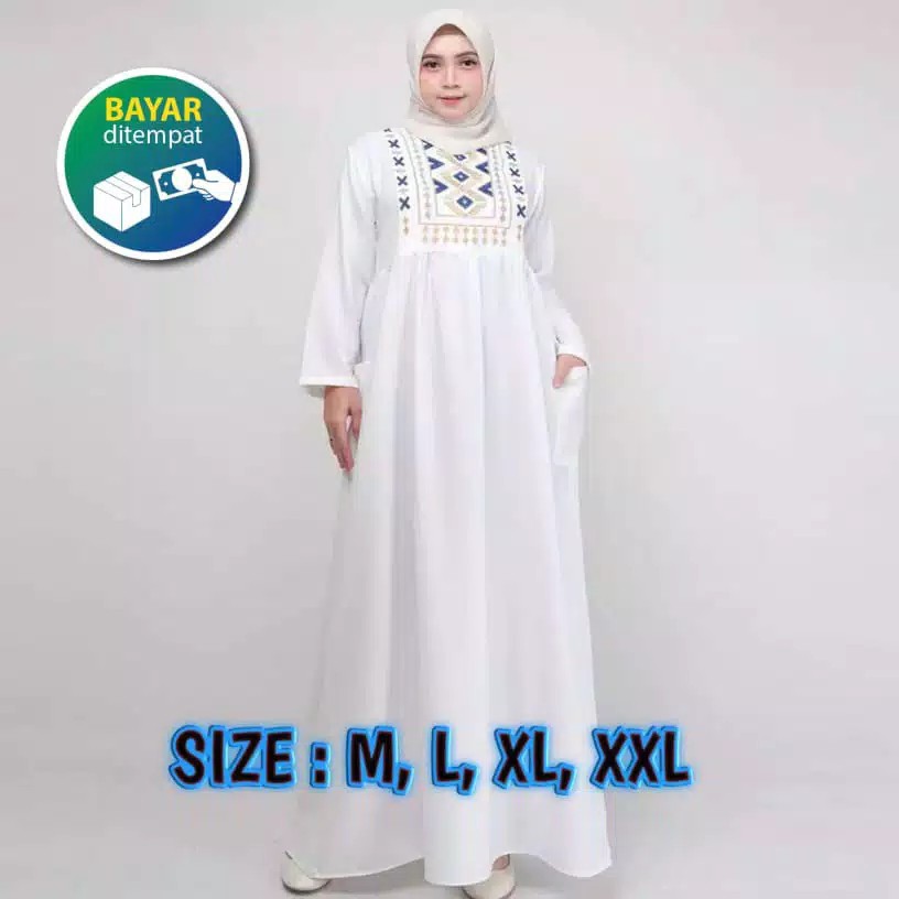 Gamis Putih Wanita Kekinian Gamis Terbaru  gamis putih jumbo Gamis Remaja Brukat Gamis Jumbo Kondangan