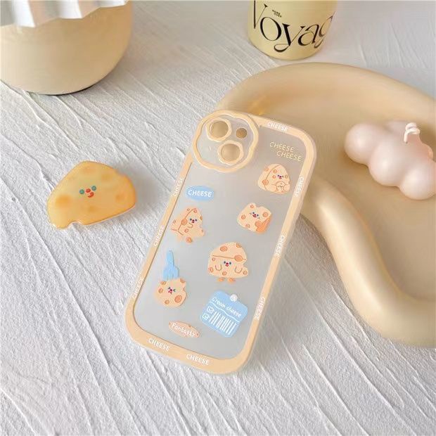 Soft Case Silikon TPU Transparan Motif Keju Cover iPhone 12 13 Se 2020 6 6S 7 8 Plus X XS XR 11 Pro Max