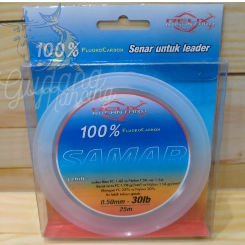 senar pancing senar Relix samar leader 100% fluorocarbon 25m 30lbs