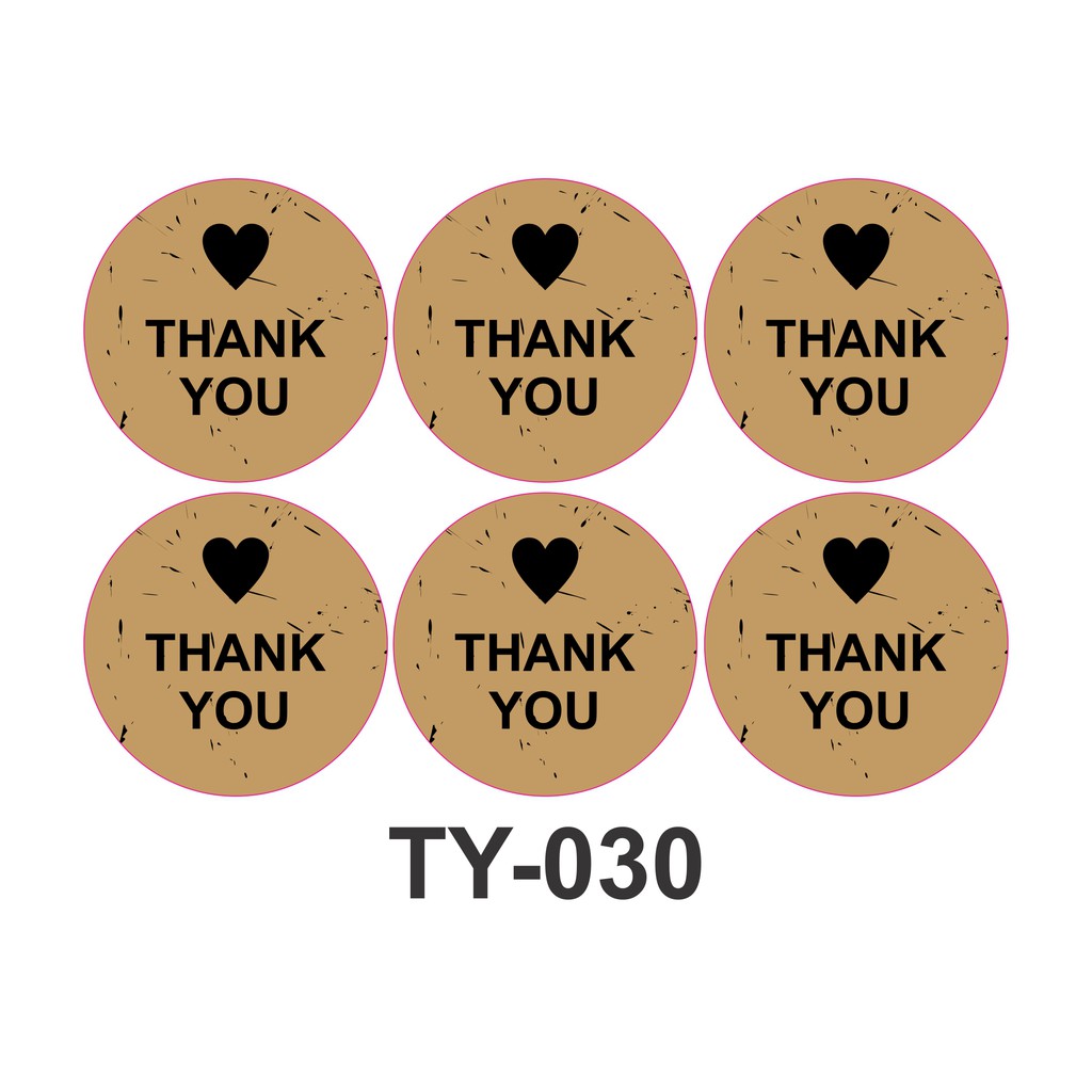 

Sticker THANK YOU (TY-030) label Toko Olshop Packaging print & cut (1 SET ISI 100 PCS)