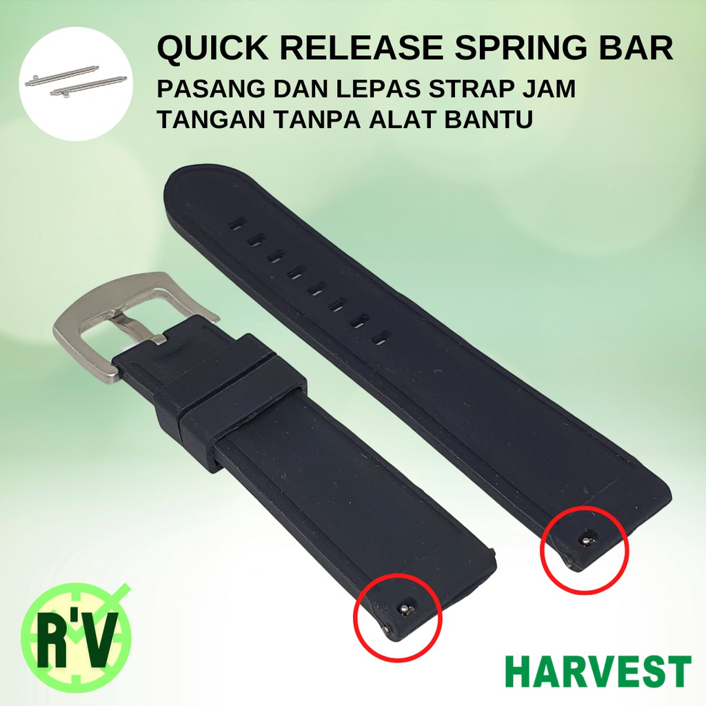 STRAP TALI JAM TANGAN R'VEST KARET QUICK RELEASE SPRING BAR