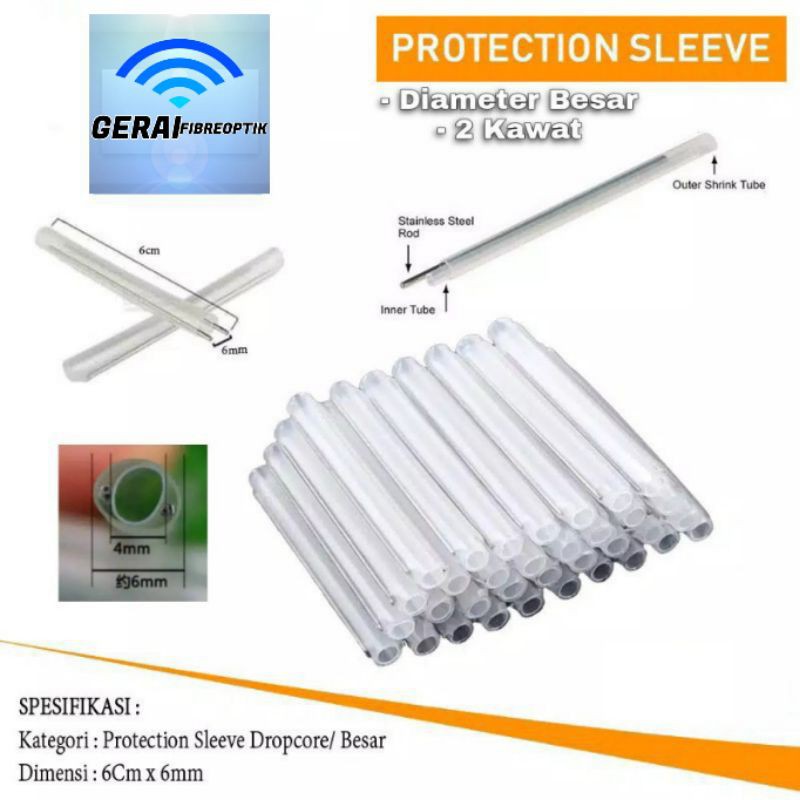 1 Pcs Protection Sleeve Besar 2Kawat Core Fiberoptik  Protector Pelindung