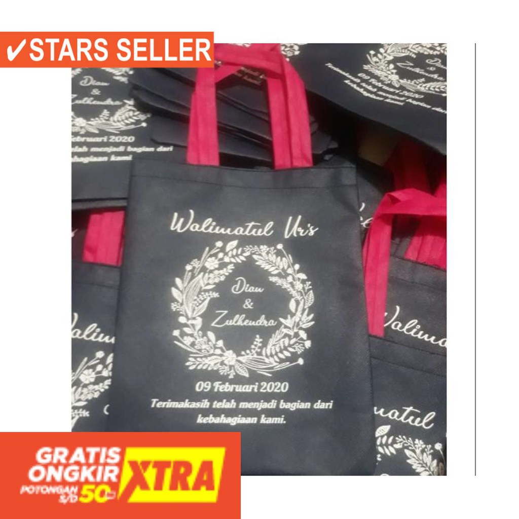 

✨ SOUVENIR MURAH / Ukuran 20x25cm GRATIS SABLON tas wedding/tas souvenir/tas nikah/tas kain/tas