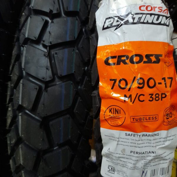 Ban motor bebek Corsa Cross S 70 90 17 platinum tubeless