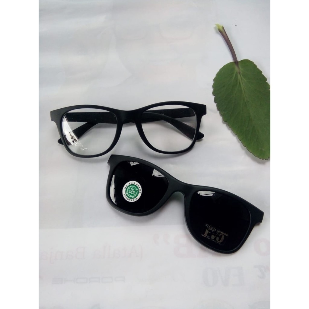 Evo 3003 SG clip on kacamata hitam magnet lensa bening nya bisa diganti minus
