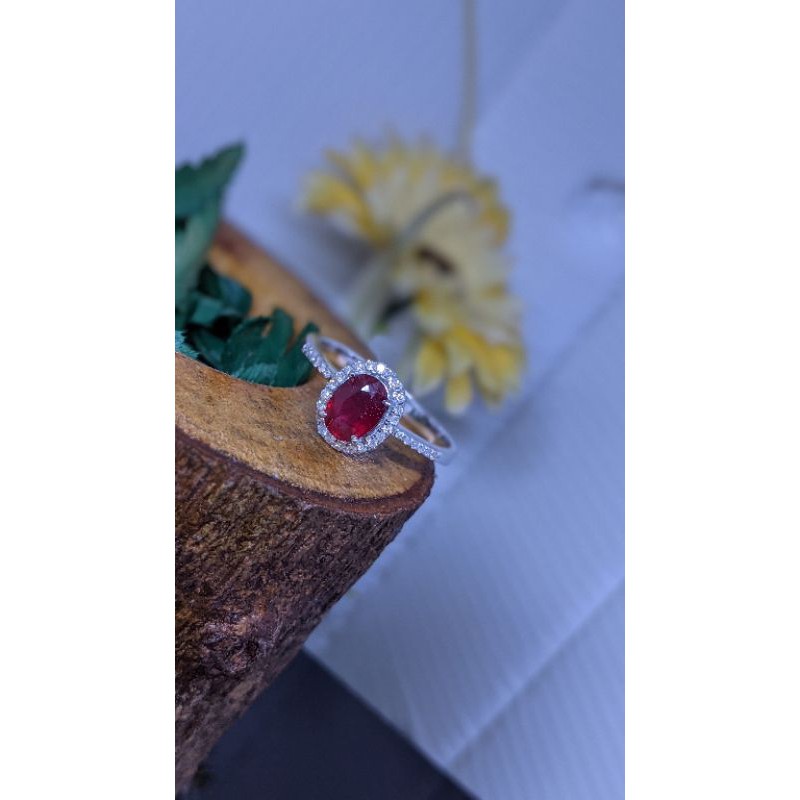CINCIN EMAS EMAS BERLIAN EROPA / NATURAL BERLIAN & RUBY