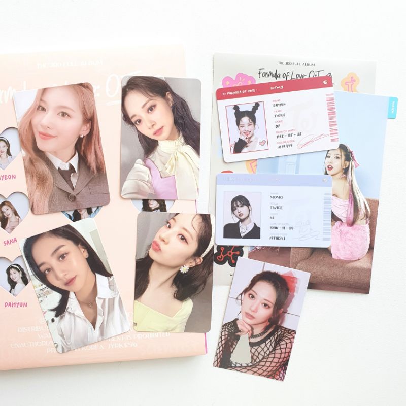 [READY/SHARING] TWICE 3rd Album - Formula of Love: O+T=<3 / Album Only SANA TZUYU JIHYO DAHYUN Photo