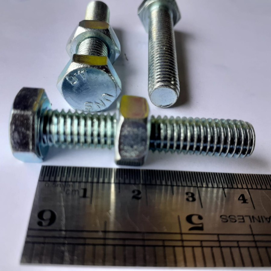 BAUT MUR PUTIH M8 X 40 / BMP M8X40 / BAUT M8X40 PUTIH BMP M8 X 40 KUNCI 13