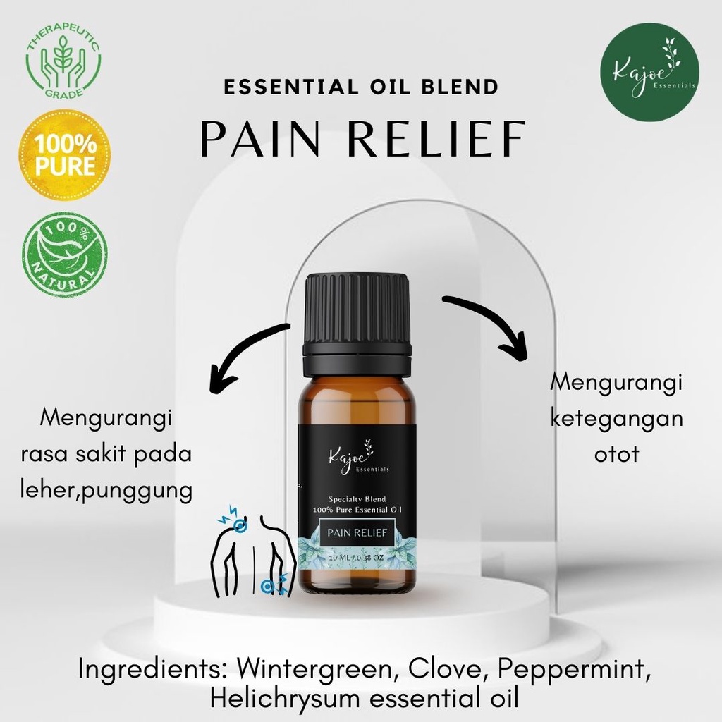 KAJOE PAIN RELIEF Essential Oil Blend Diffuser Minyak Esensial Atsiri Aromaterapi Aromatheraphy