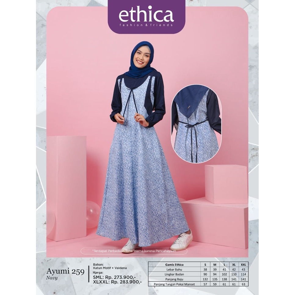 GAMIS TERBARU 2021 ETHICA AYUMI 259 NAVY