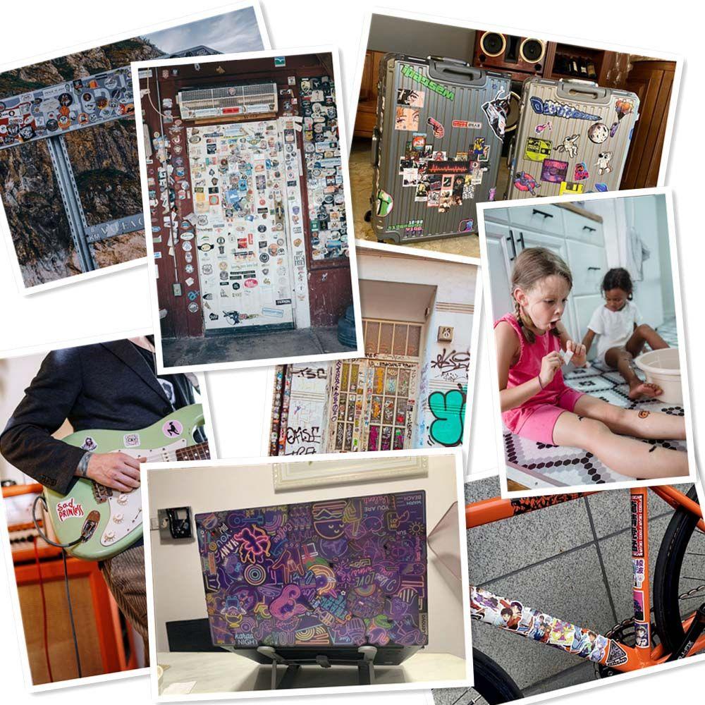 Lanfy TV Show Stranger Things Gitar Koper Anime Decals Anak Hadiah Karakter Kartun Thriller Graffiti Stiker Untuk Laptop Bagasi Fans Koleksi Hadiah Alat Tulis Sticker