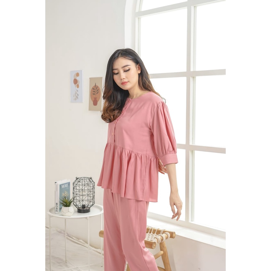 Baju tidur / pajamas / piyama / homewear / sleepwear / busui bumil friendly / setelan wanita / seksi-5