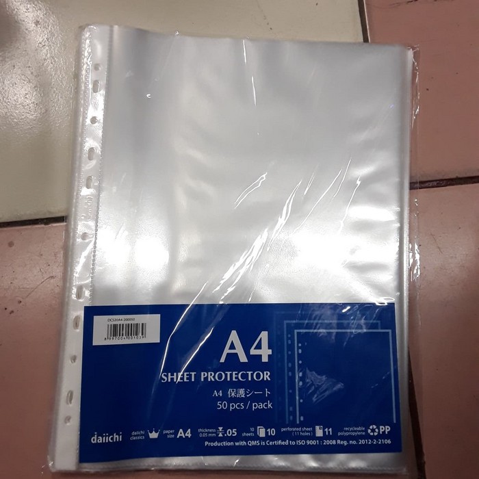 Daiichi PP pocket display book A4 isi 50 lembar TRANSPARAN