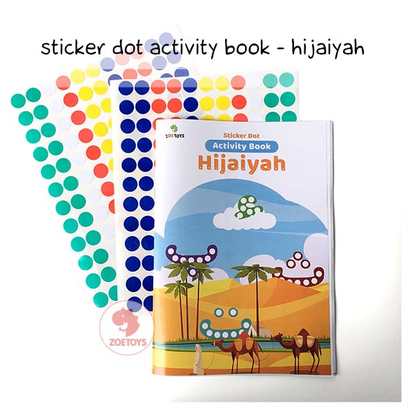 Zoetoys Reusable Sticker Dot Activity Set Book | Alphabet Hijaiyah Number Vehicle Animal | Color Dot Activity Card Kartu Aktivitas Mainan Edukasi Anak-Book Hijaiyah