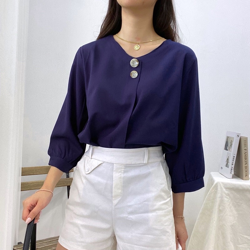 HARI Classic Simple Blouse Daily / Blus Wanita Casual Korea / Atasan Kantor Murah 338