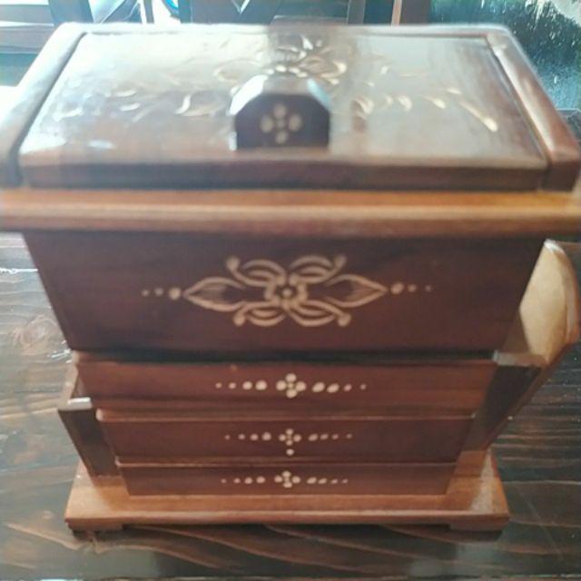 Tempat Sendok Garpu Kayu Jati Motif Cukit