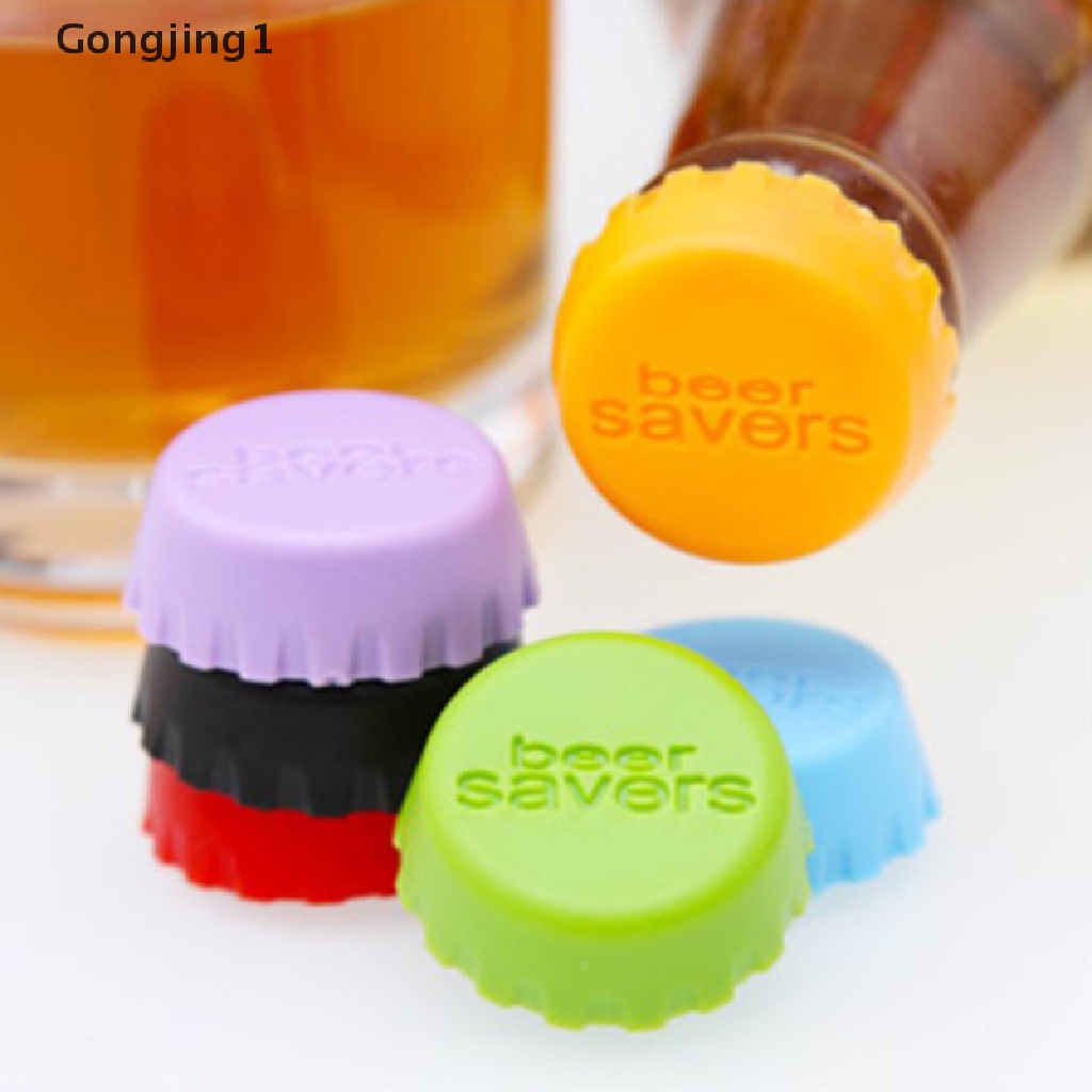 Gongjing1 6pcs Tutup Botol Bir / Soda / Cola / Wine Bahan Silikon Reusable