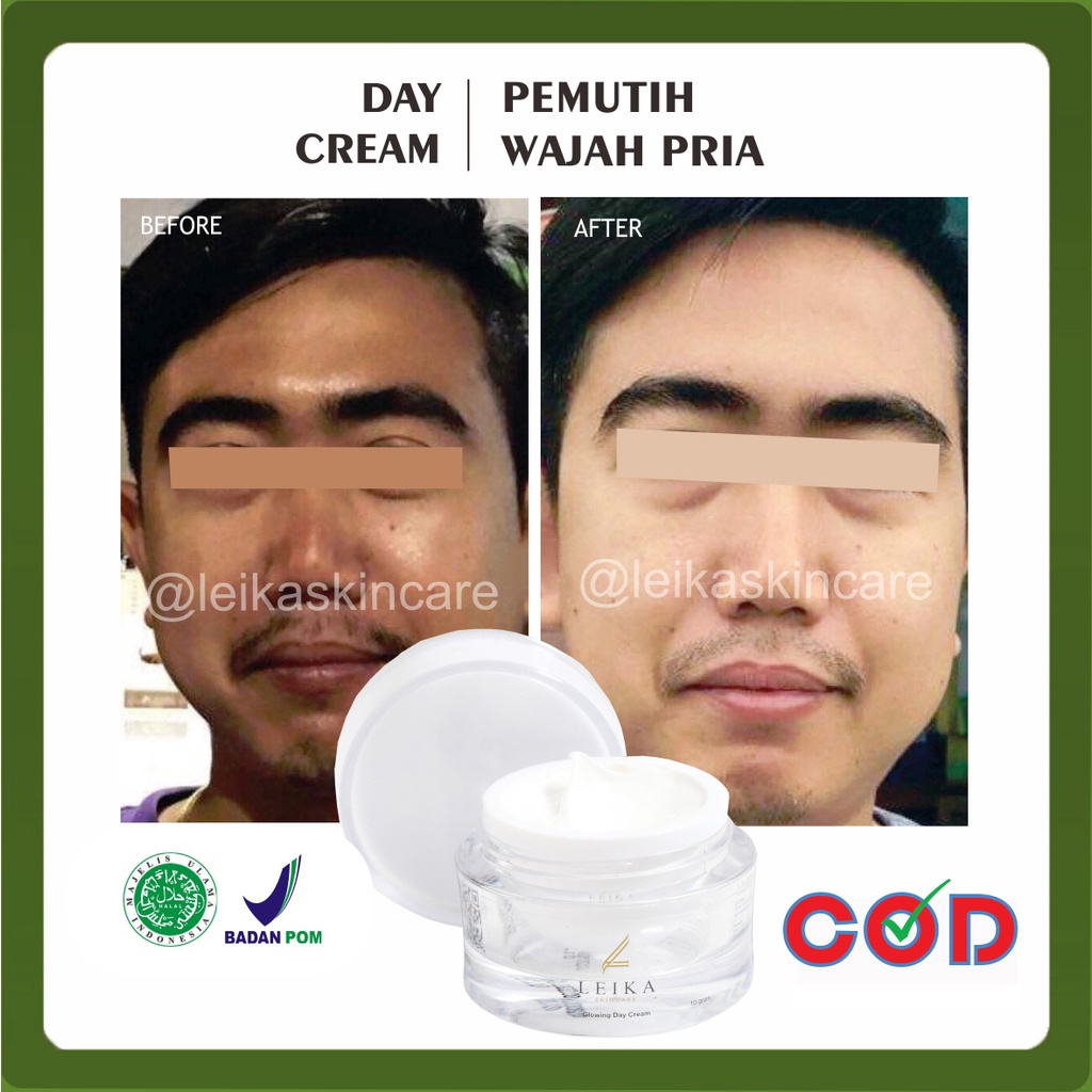 PROMO LEIKA DAY CREAM PEMUTIH WAJAH PRIA TERBUKTI AMPUH MEMUTIHKAN WAJA PRIA BPOM AMAN DAN HALAL MUI