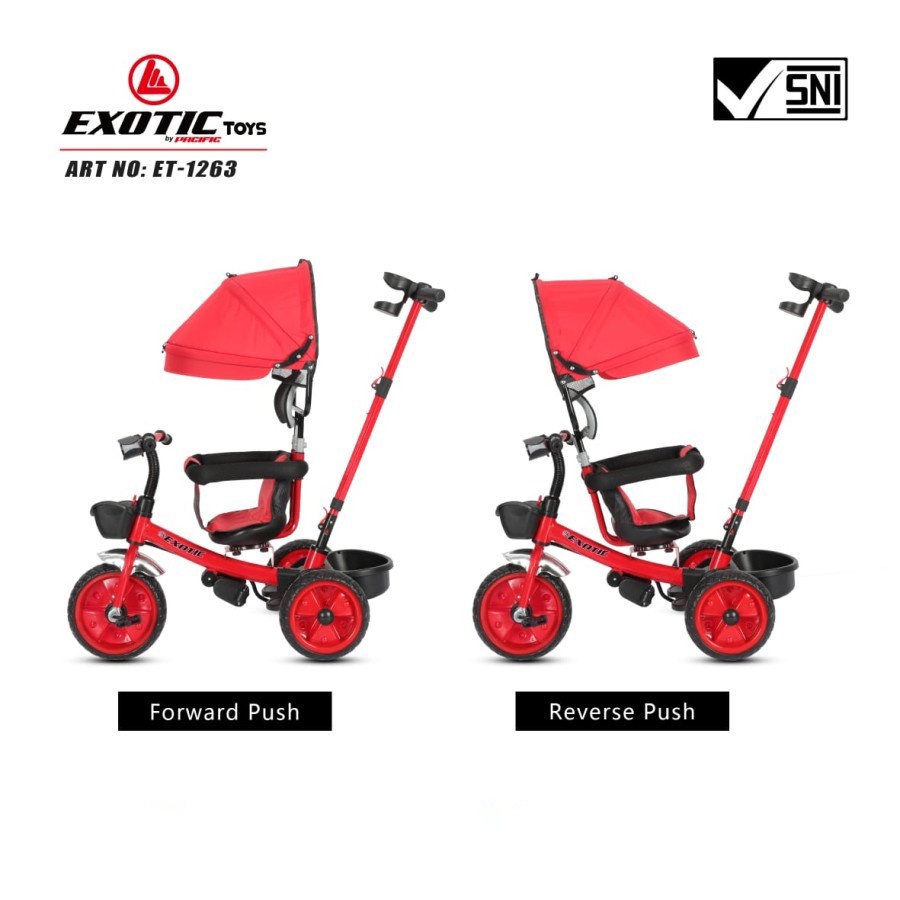 Sepeda Anak Bayi Balita Roda 3 Tricycle Exotic ET1263 Music Light By Pacific-3