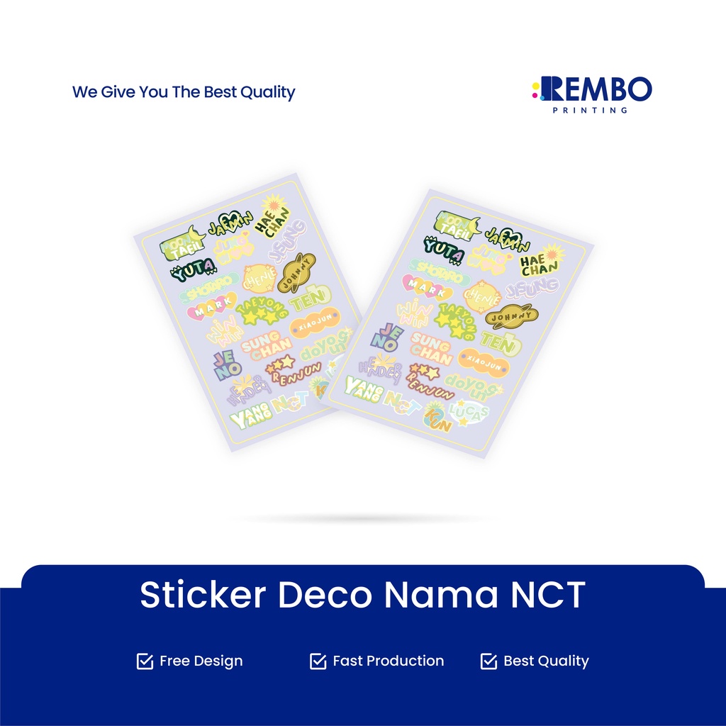 Sticker Deco Set Nama NCT Murah