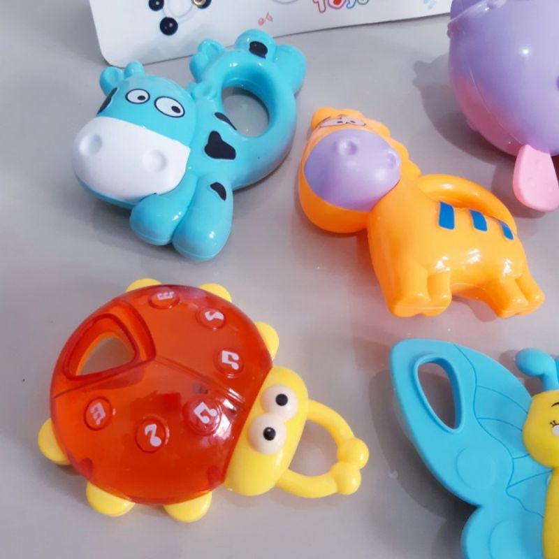 Mainan Set Baby Rattle 6 pcs Edukasi - Kerincingan Bayi Anak Edukatif