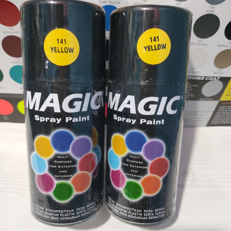 Magic Spray Paint Pilox Pilok Magic Yellow Kuning Glossy 141 300cc Cat Semprot Serbaguna Magic Ukuran Besar 300 cc