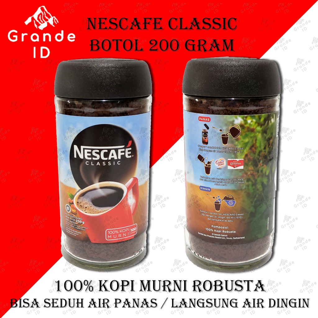 

NESCAFE BOTOL 200 GRAM NESCAFE CLASSIC JAR KOPI INSTANT NESTLE