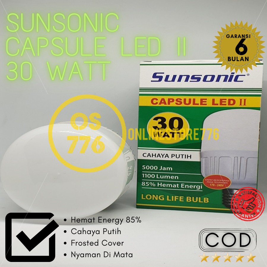 Lampu Sunsonic Capsule 30w Lampu LED 30 Watt Bohlam