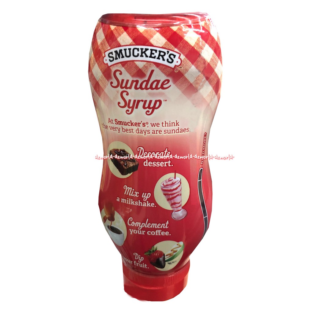 Smucker's Sundae Syrup 567gr Sirup Strawberry Chocolate Cair Untuk Roti Smuckers Sundae Stroberi Coklat