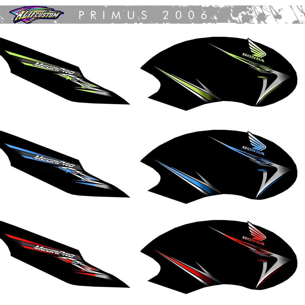 striping megapro variasi decal megapro primus 2006 motif custom